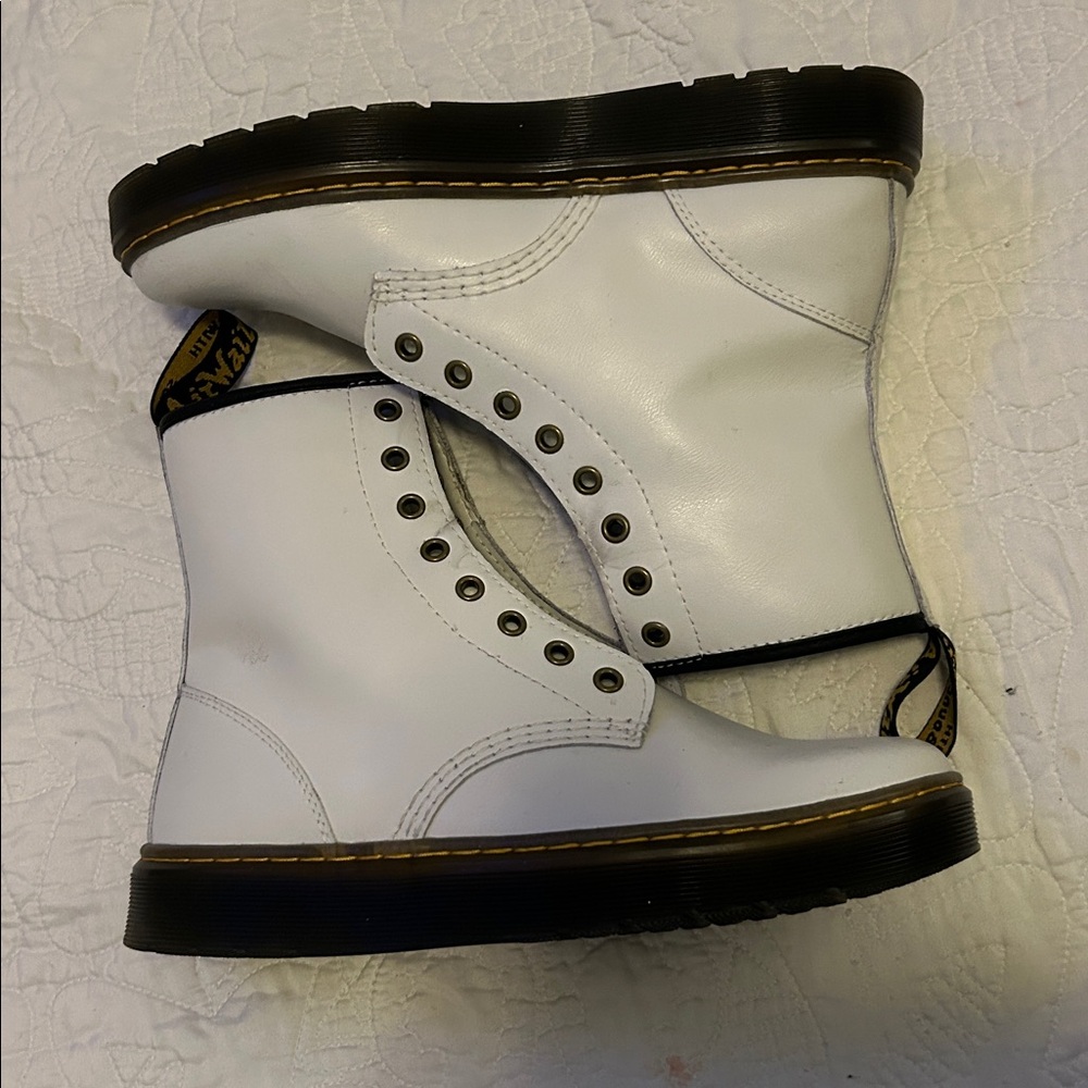 Dr. Martens White Leather Boots